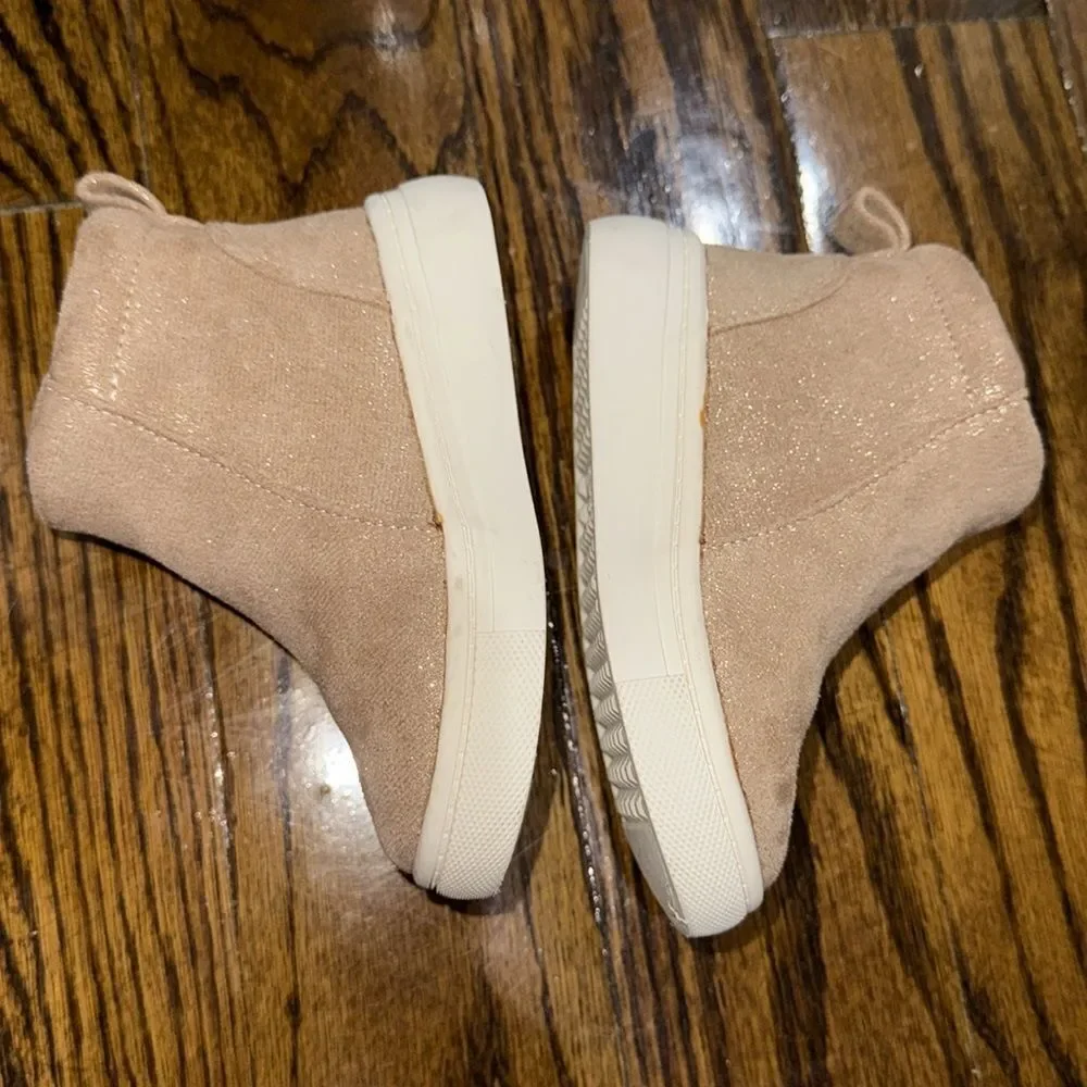 Cupcakes & Cashmere Tan Glitter Ankle Boots with Side Zipper 6